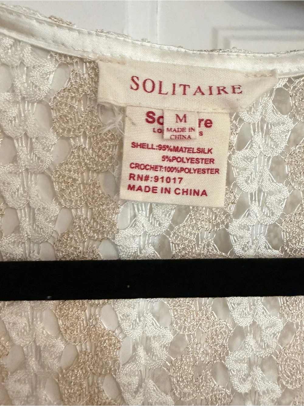 Solitaire Cream Crochet Long Sleeveless Swim Coverup
